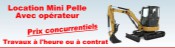 Location de pelle avec opérateur
